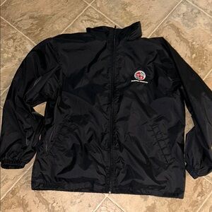 NWOT Corvette Embroidered Logo Black Windbreaker Jacket